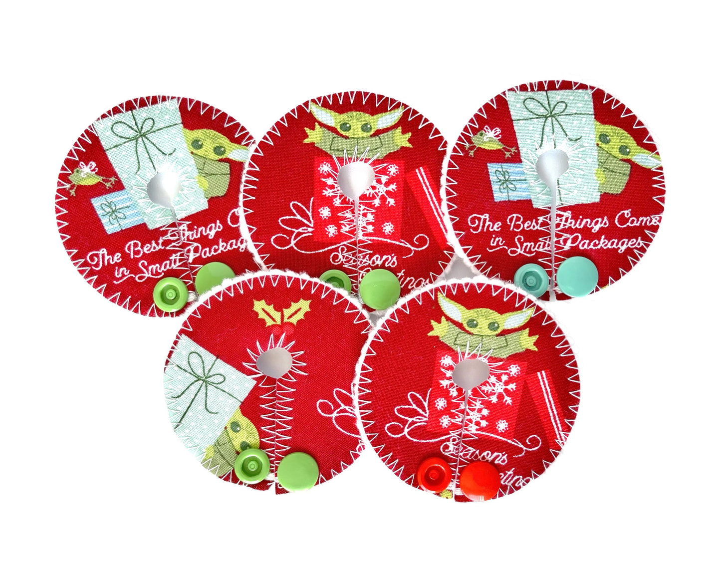 5 Christmas Feeding tube pads | G-tube pads | Mic-Key Button pads