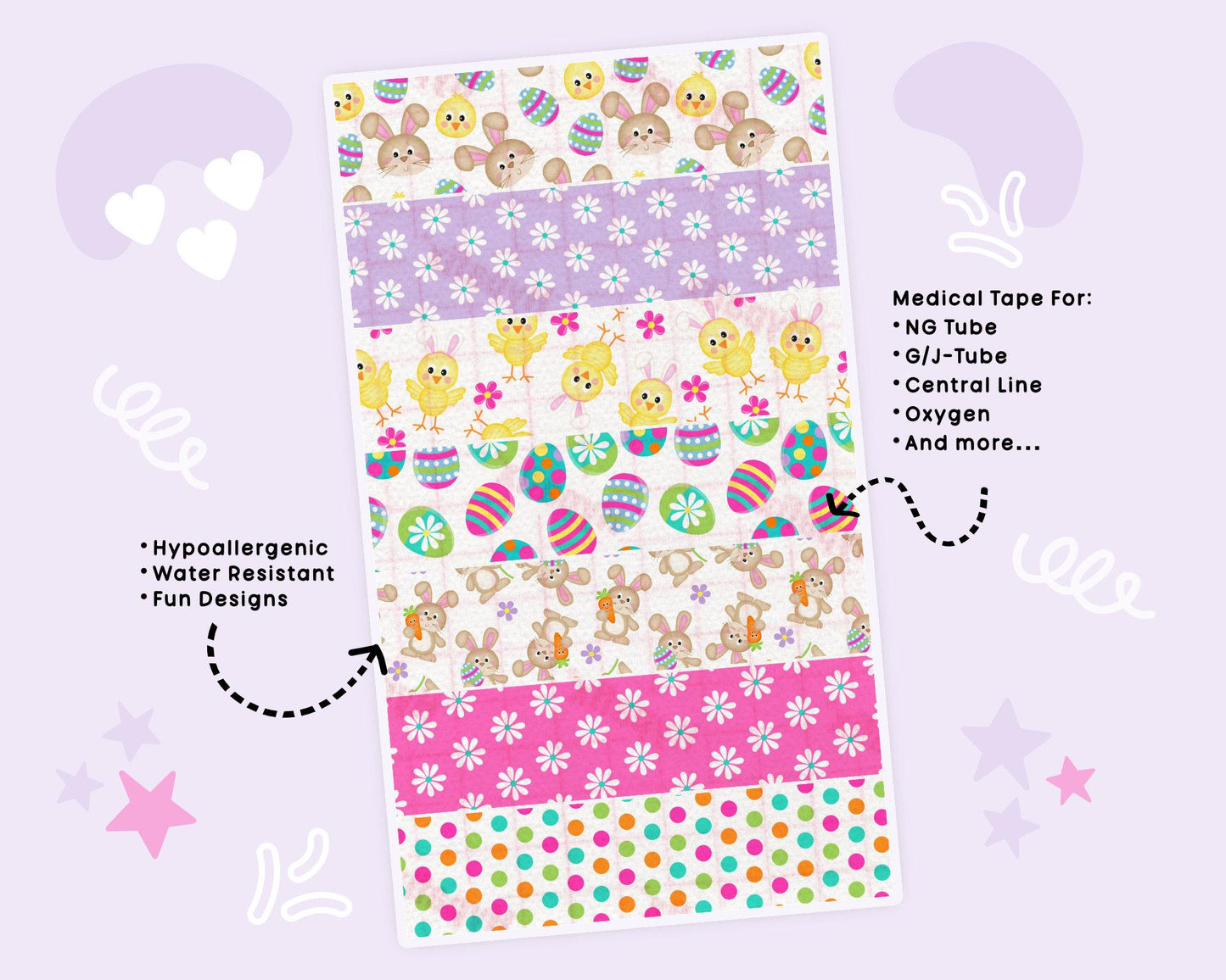 Easter Tubie Tape | Tape NG Tube Tape Adhesive Medical Tape for Feeding Tubes Oxygen Central Lines Catheters