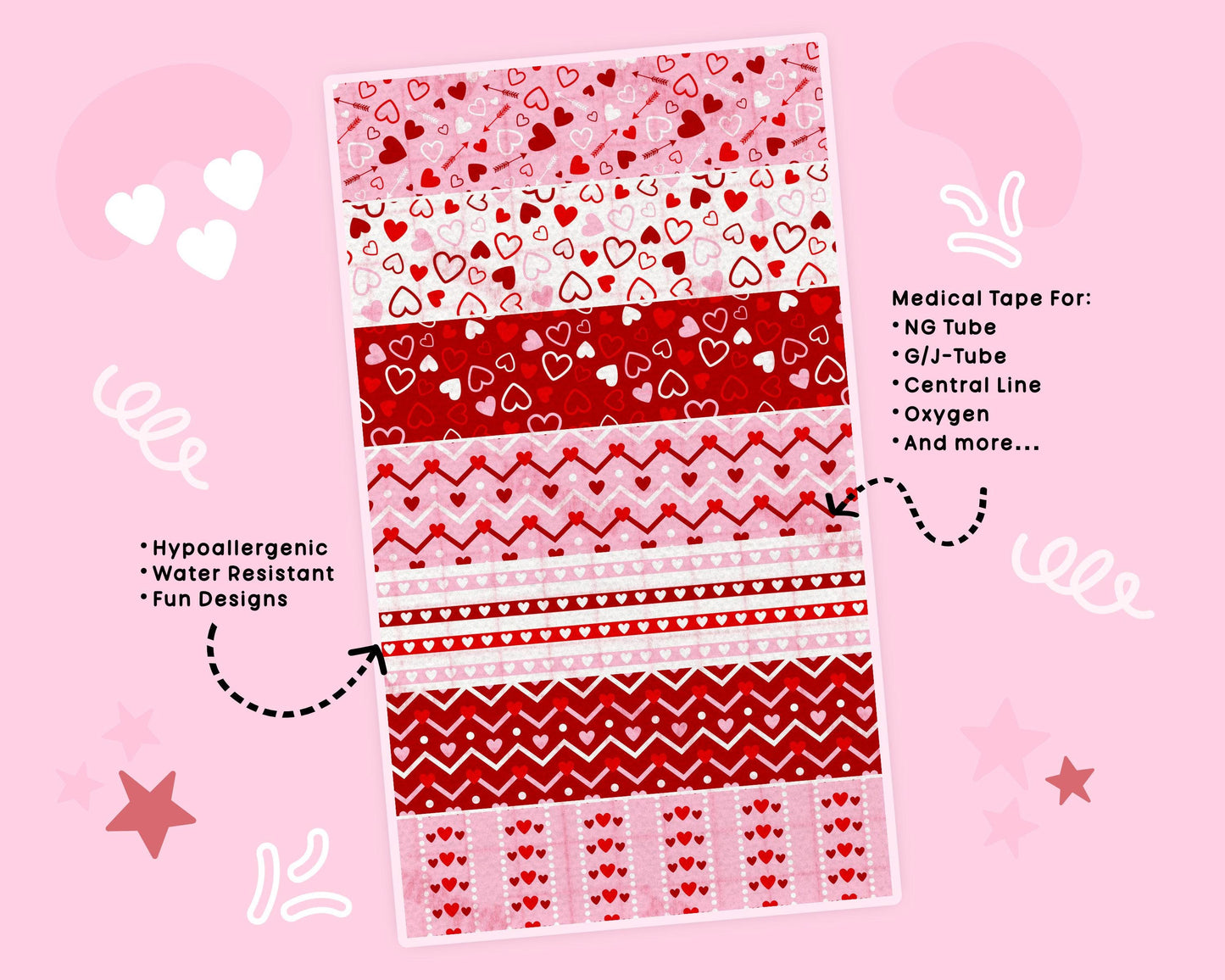 Valentines NG Tube Tape Adhesive Medical Tape for Feeding Tubes Oxygen Central Lines Catheters and Tubies