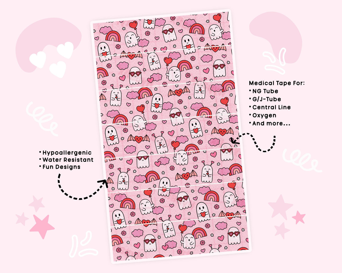 Valentines NG Tube Tape Adhesive Medical Tape for Feeding Tubes Oxygen Central Lines Catheters and Tubies