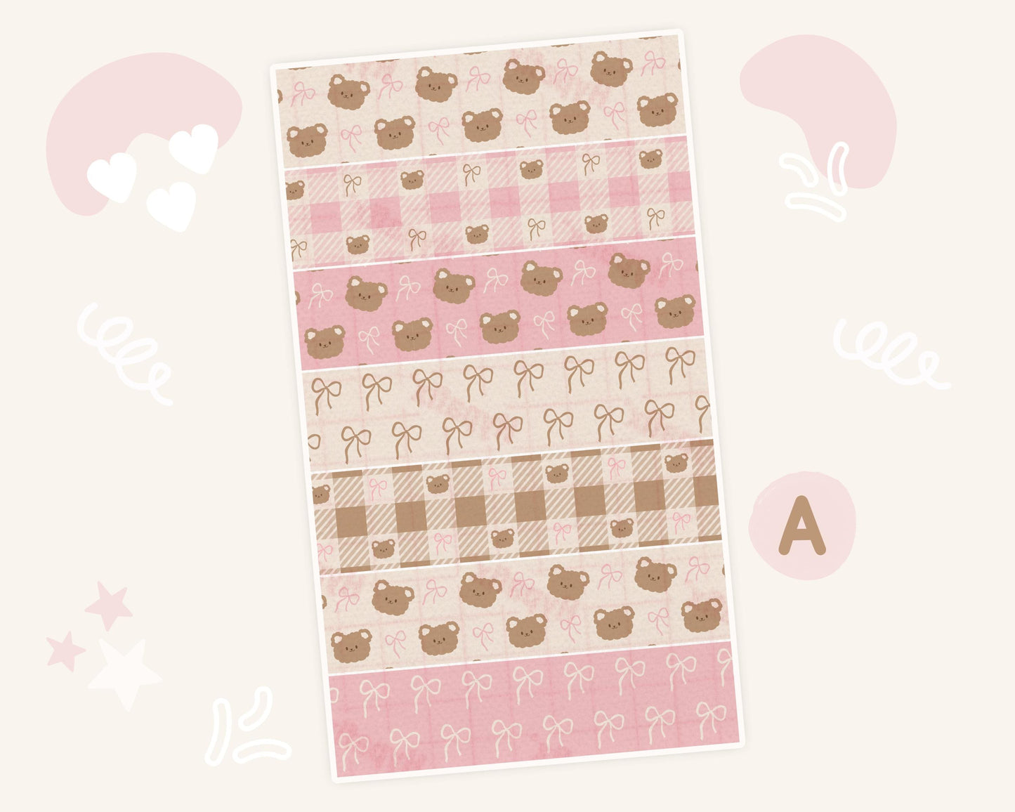 Bows and Bears Tube Tape Adhesive Medical Tape for Feeding Tubes Oxygen Central Lines Catheters Tubie