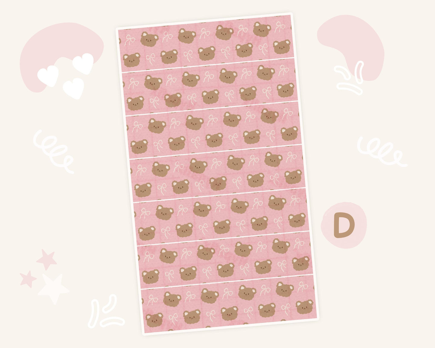 Bows and Bears Tube Tape Adhesive Medical Tape for Feeding Tubes Oxygen Central Lines Catheters Tubie