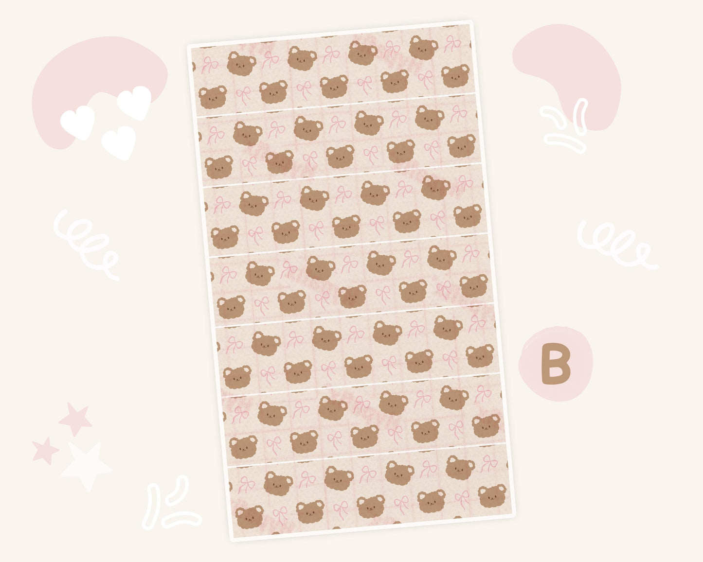 Bows and Bears Tube Tape Adhesive Medical Tape for Feeding Tubes Oxygen Central Lines Catheters Tubie