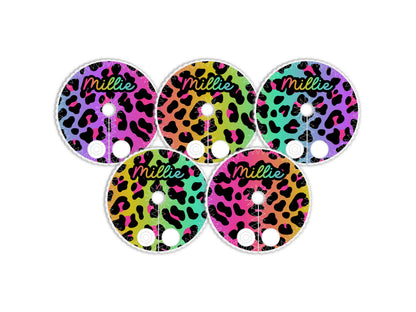 Rainbow Cheetah Feeding tube pads