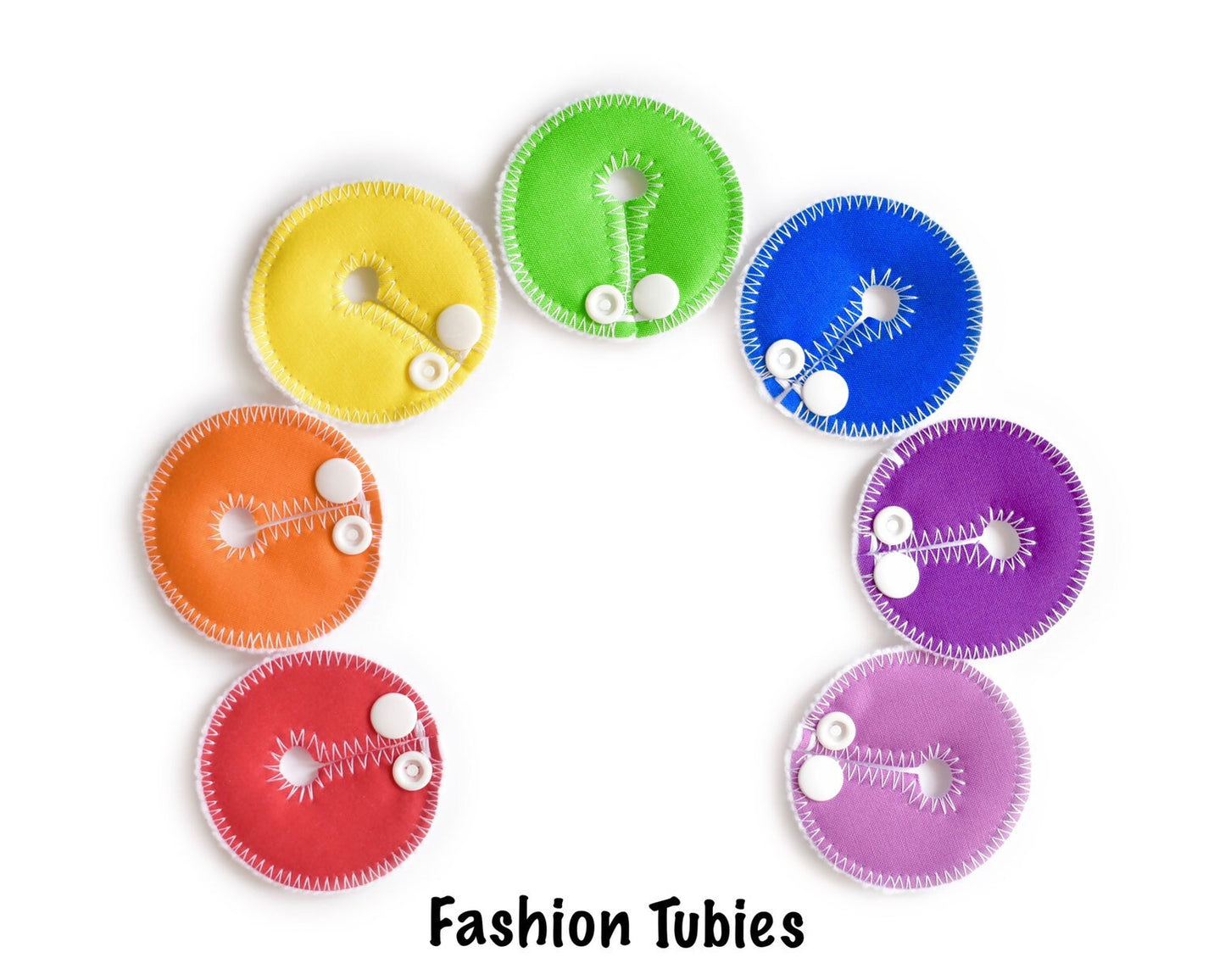 Rainbow Set of 7 G tube pads / gtube pads / g-tube pads / gtube covers / feeding tube pads / g tube covers / mic-key button cover / AMT mini