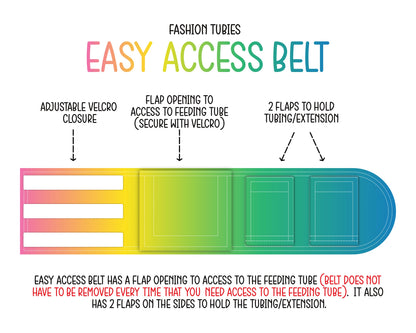 Rainbow Abstract Personalized Feeding Tube Belt