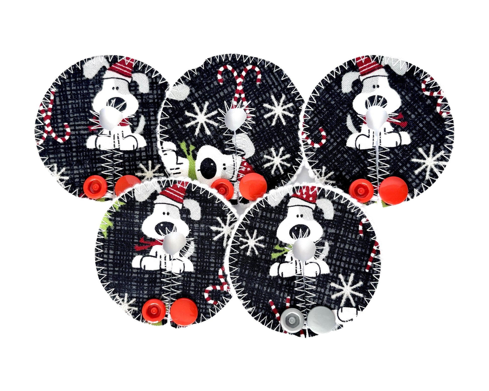 5 Christmas Feeding tube pads | G-tube pads | Mic-Key Button pads