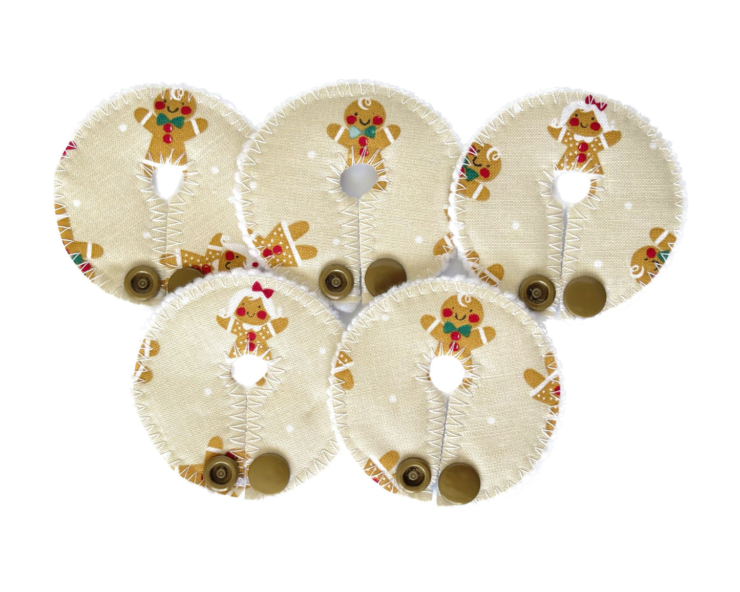 5 Christmas Feeding tube pads | G-tube pads | Mic-Key Button pads