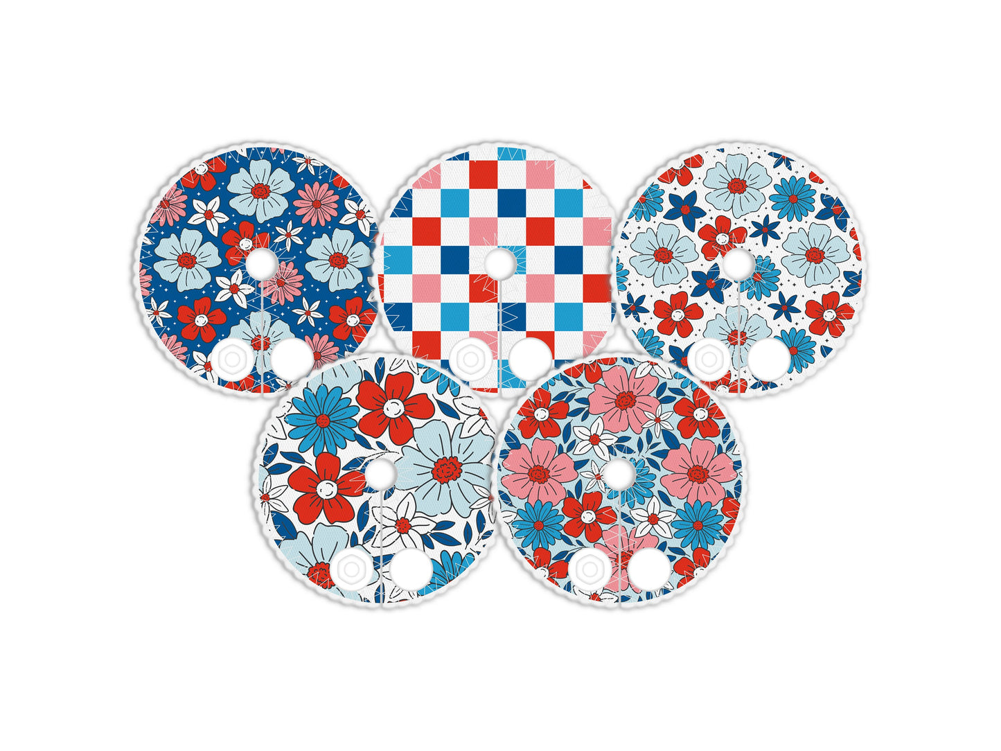 4th of July Feeding tube pads