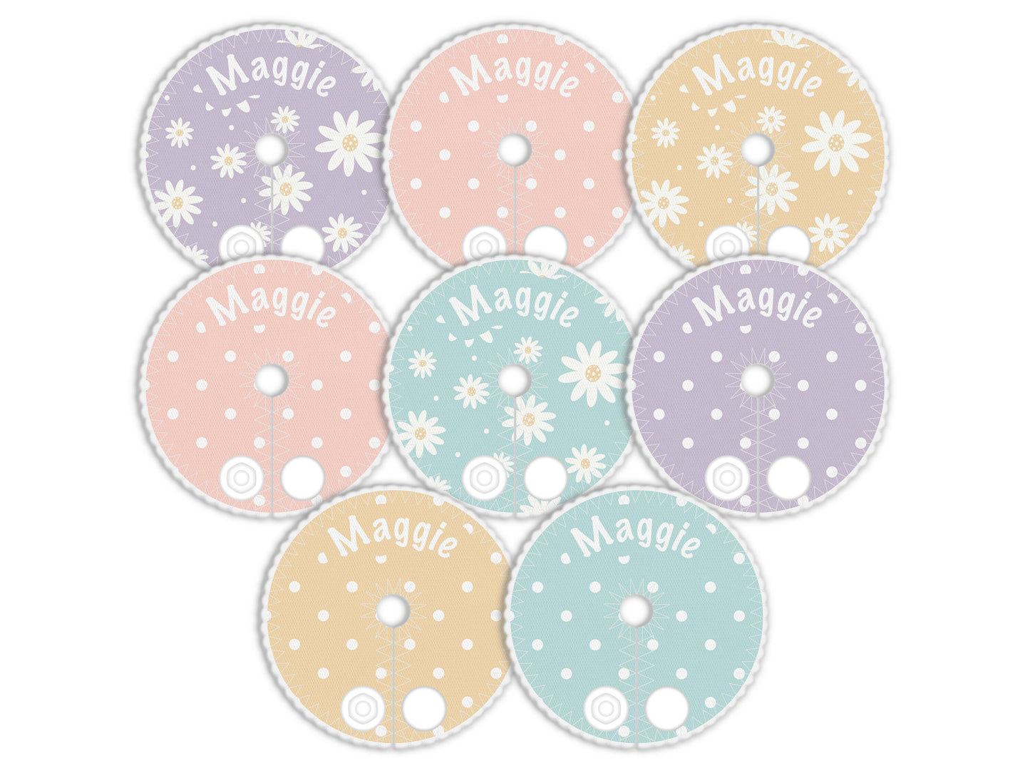 Daisies personalized Feeding tube pads | AMT button pads | Mic-key button pads