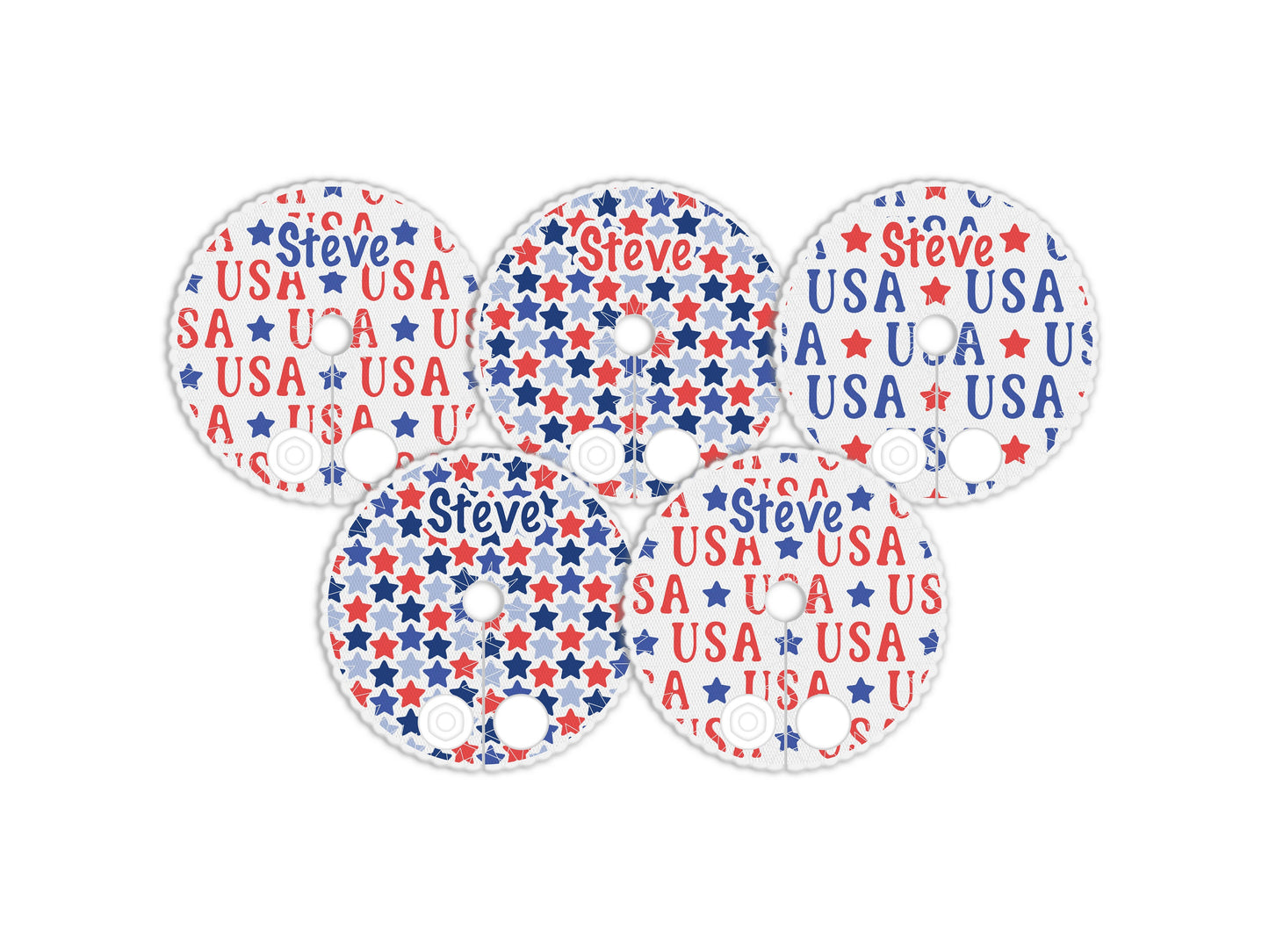 4th of July Personalized Feeding tube pads | AMT button pads | Mic-key button pads