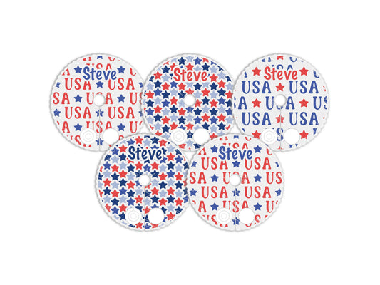 4th of July Personalized Feeding tube pads | AMT button pads | Mic-key button pads