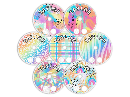 Rainbow Abstract Feeding tube pads | AMT button pads | Mic-key button pads