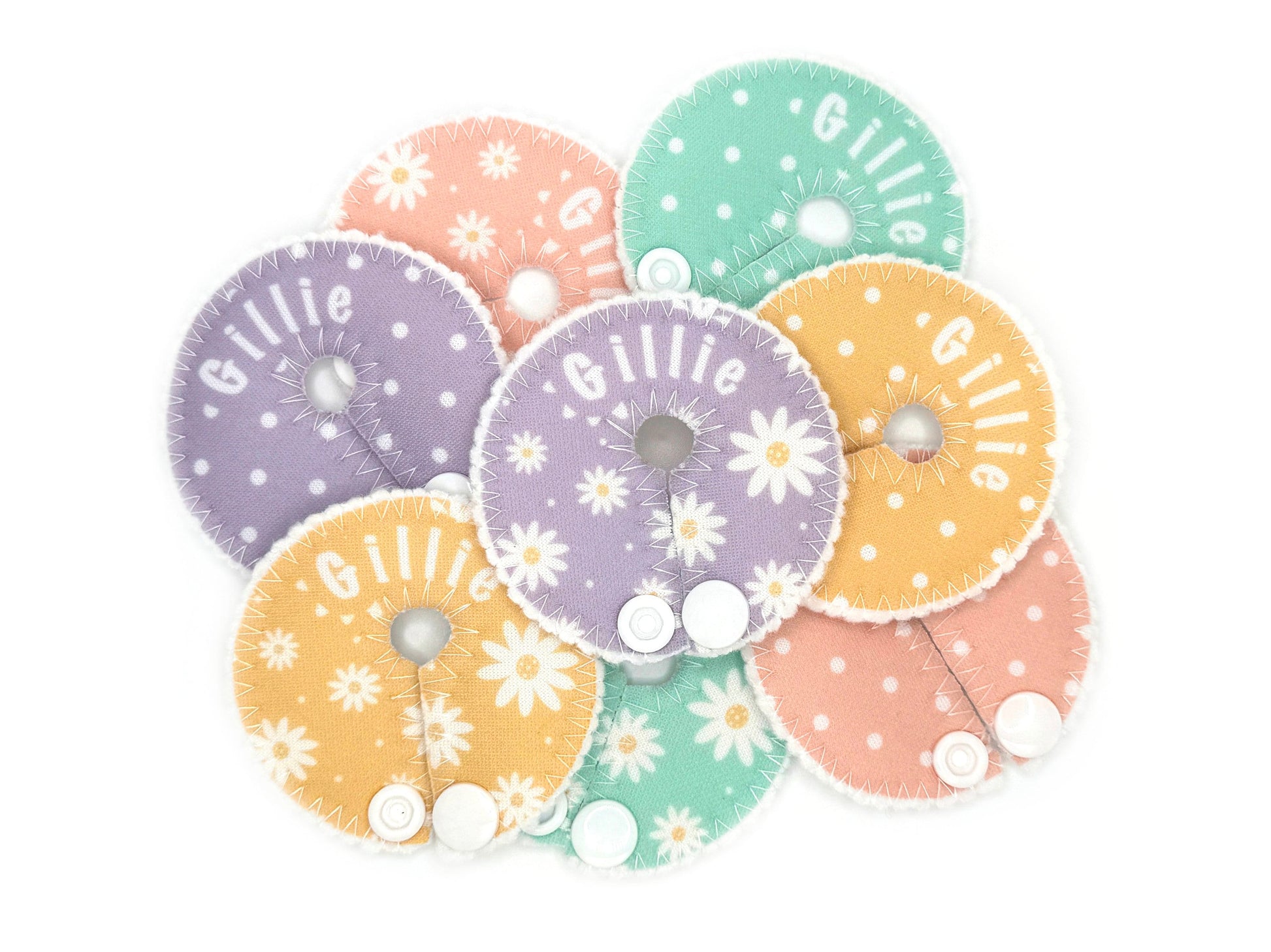 Daisies personalized Feeding tube pads | AMT button pads | Mic-key button pads