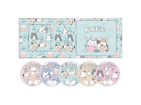 Aqua Kitties Catching Butterflies Feeding Tube Belt