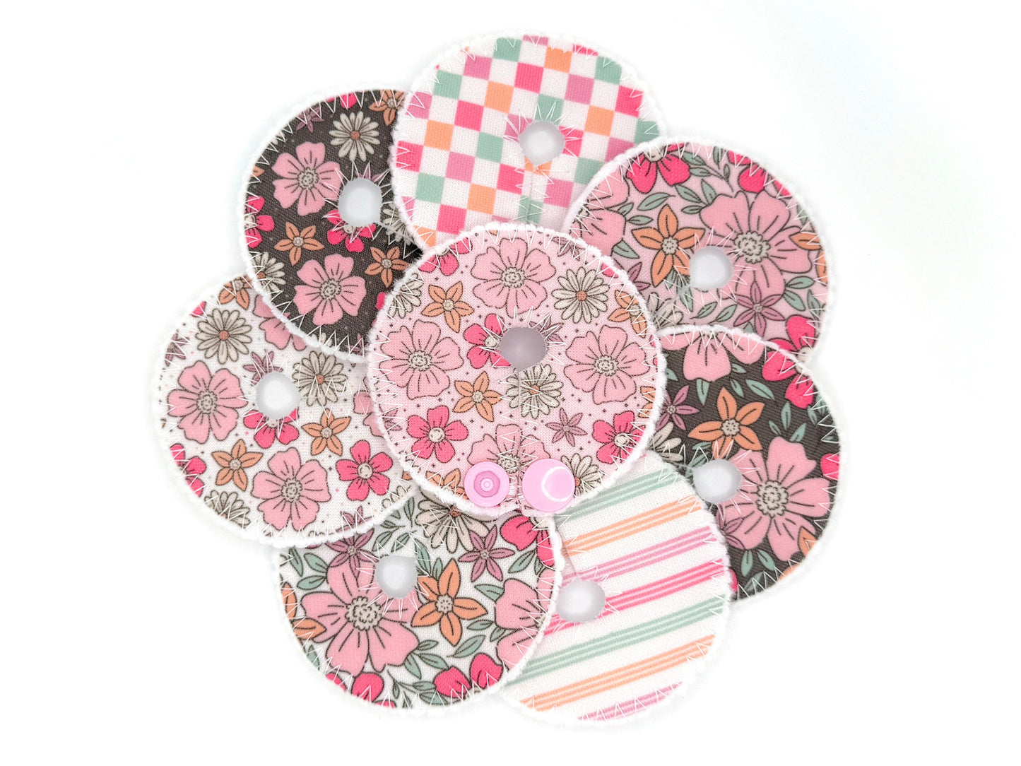 Floral personalized Feeding tube pads | AMT button pads | Mic-key button pads