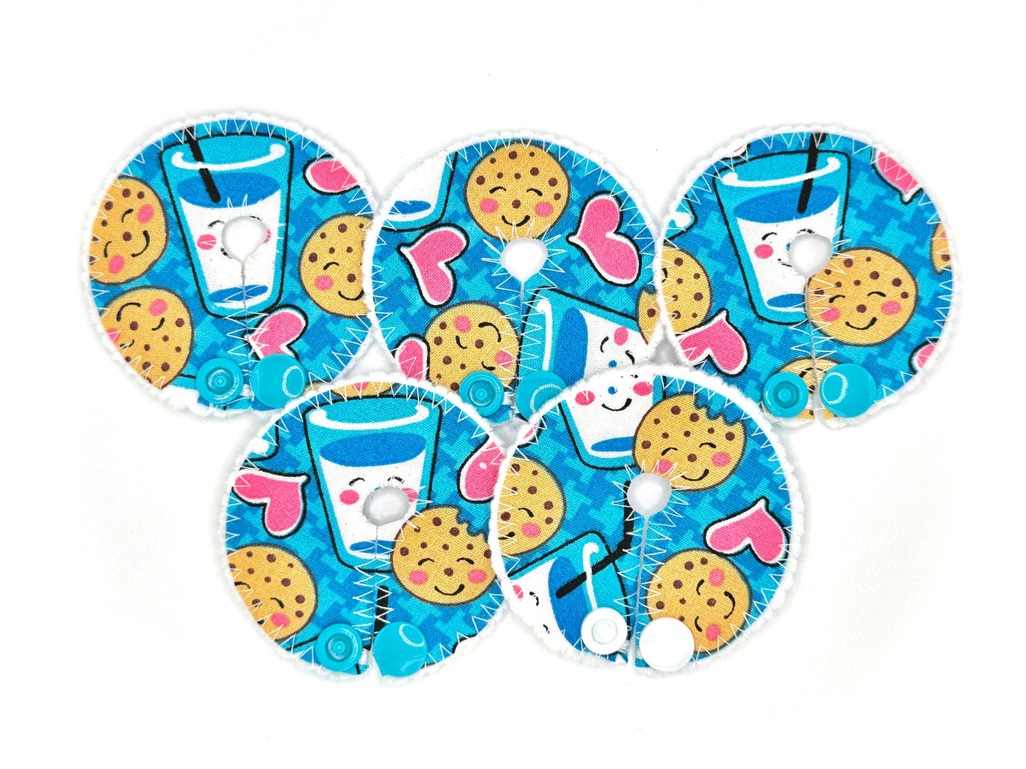 Cookies And Milk Gtube pads , buttons feeding tube G-tube mic-key button feeding tube pads (covers) g tube pads