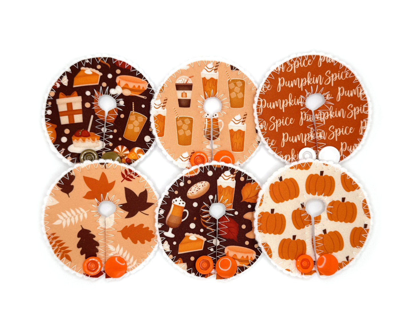 Pumpkin Spice Fall Feeding tube pads , Gtube covers, AMT button pads, Mic-key button pad