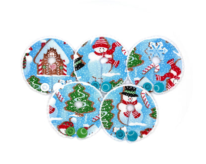 Christmas Feeding tube pads | AMT button pads | Mic-key button pads