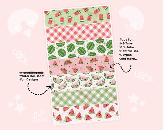 Watermelon NG Tube Tape Adhesive Medical Tape for Feeding Tubes Oxygen Central Lines Catheters
