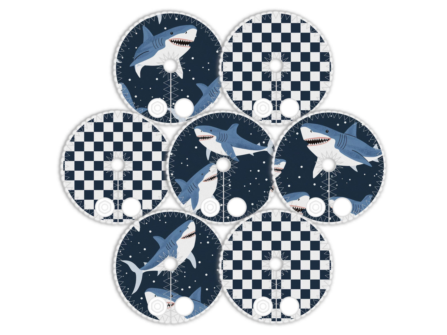 Sharks Feeding Tube Pads | Boy G-tube Cover