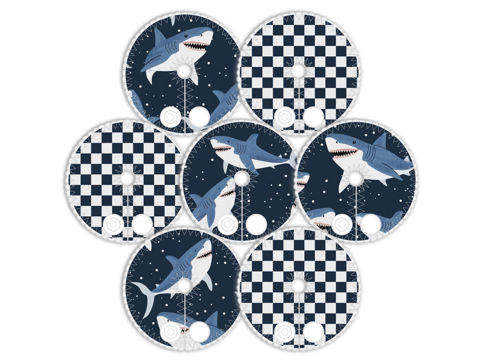 Sharks Feeding Tube Pads | Boy G-tube Cover