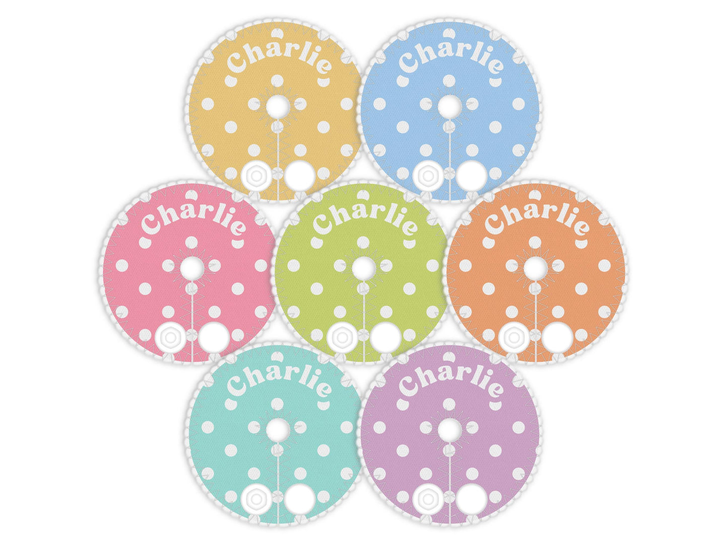 Pastel dots Feeding tube pads | AMT button pads | Mic-key button pads