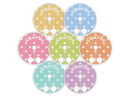 Pastel dots Feeding tube pads | AMT button pads | Mic-key button pads