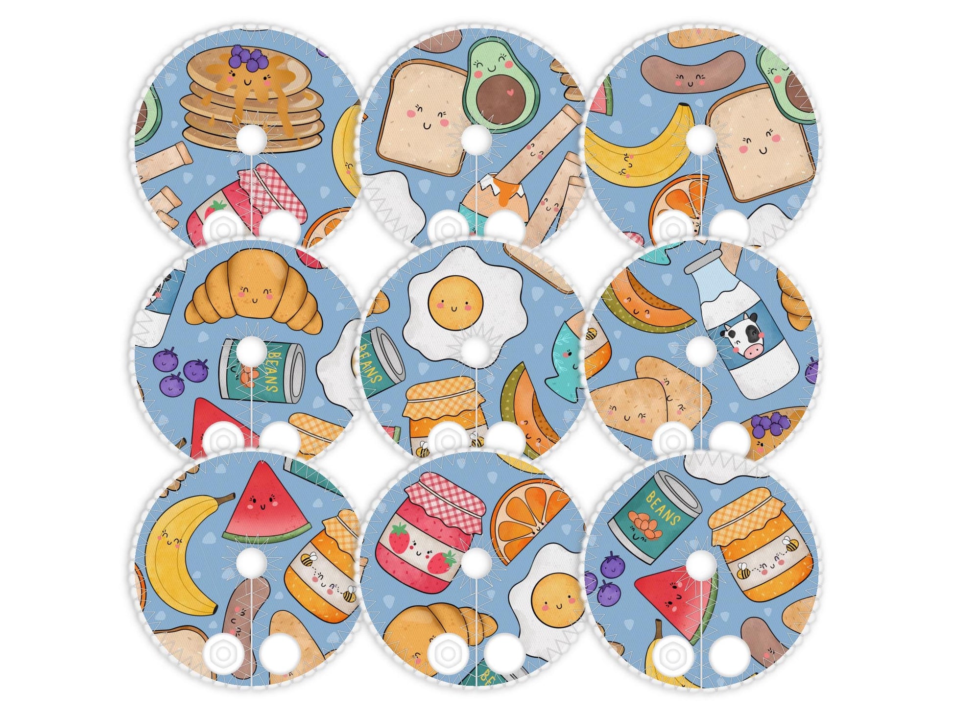 Breakfast 9 Feeding tube pads , Gtube covers, AMT button pads, Mic-key button pad