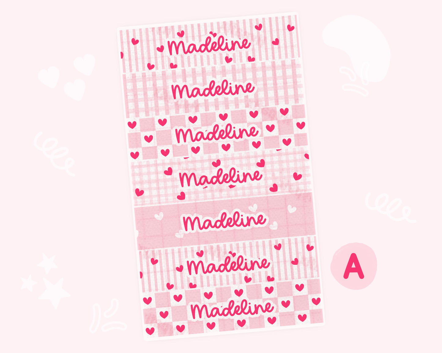 Valentines Personalized NG Tube Tape