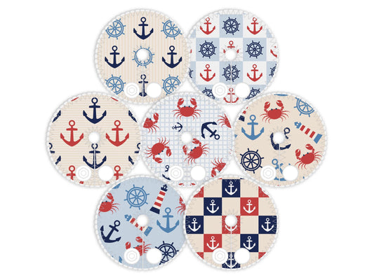 Nautical Feeding tube pads | AMT button pads | Mic-key button pads
